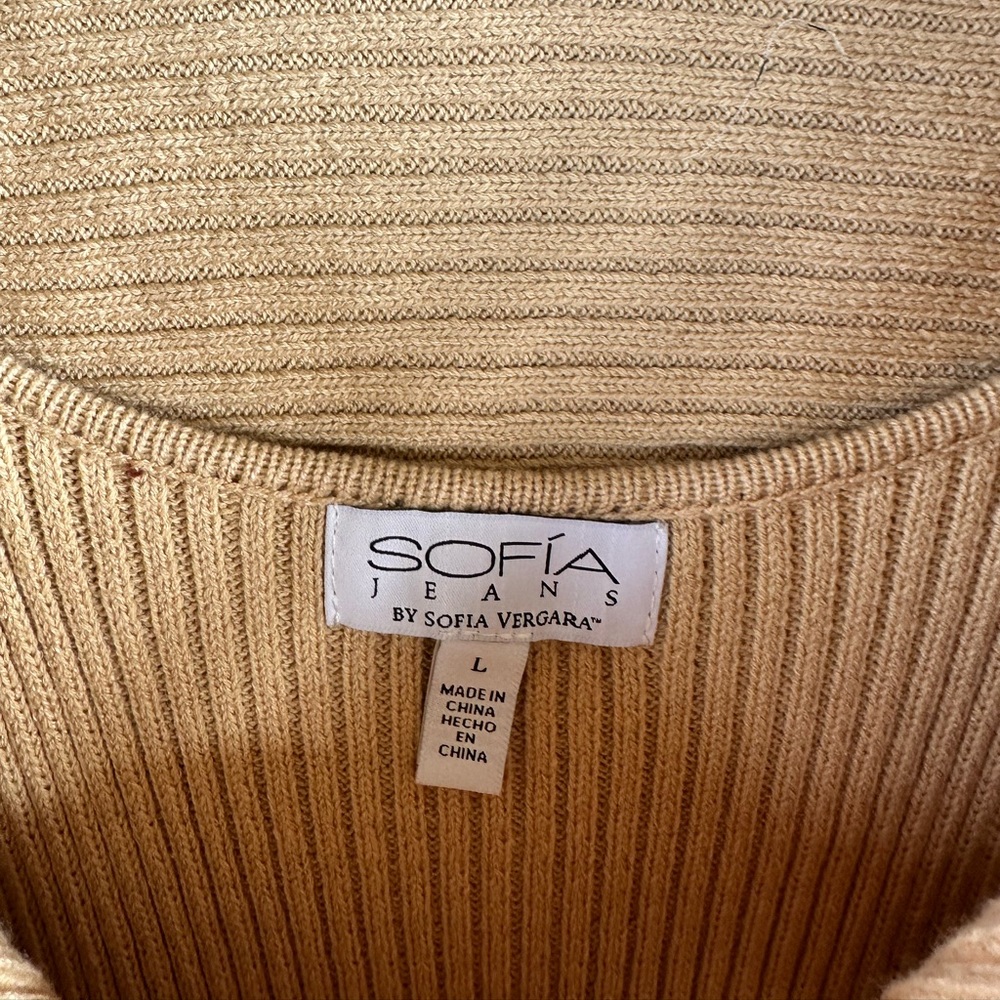 NWT Sofia Vergara beige sweater dress and cardigan set, size L - Picture 13 of 16